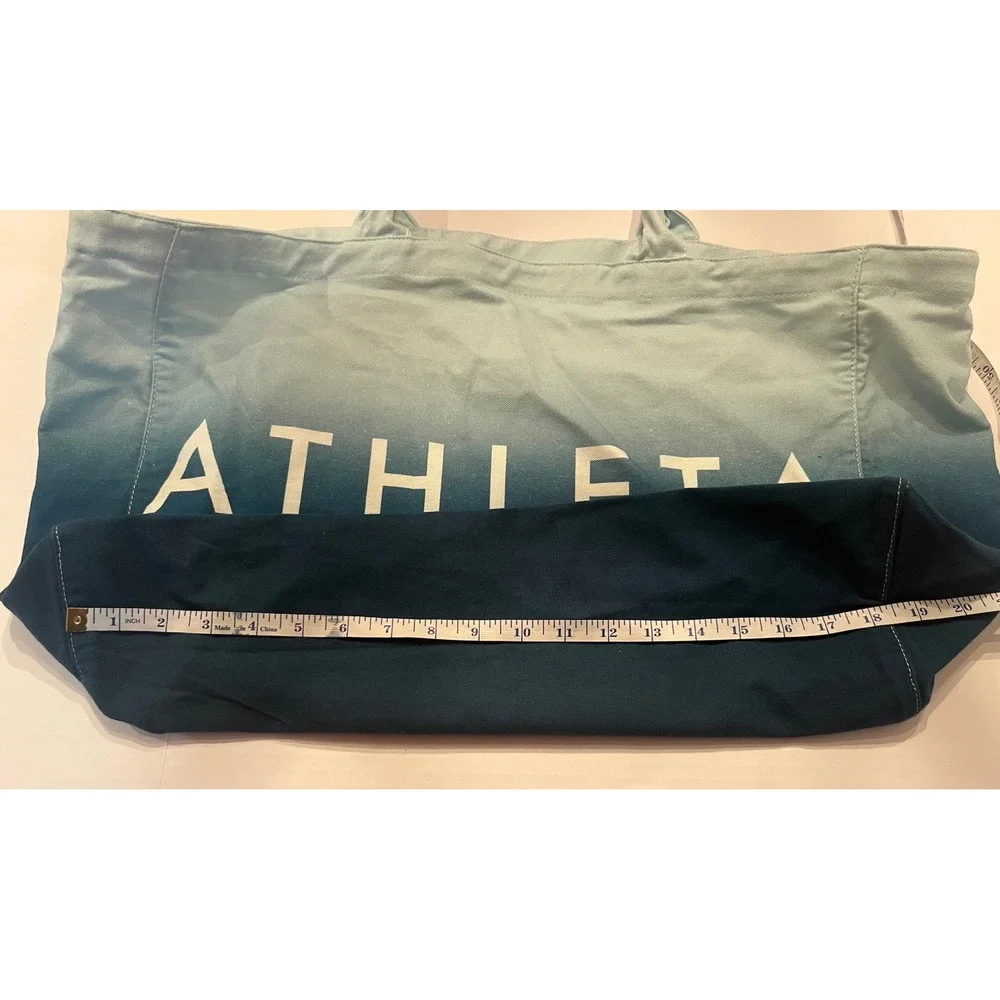 Athleta Tote Bag Gym Blue Ombre Large Canvas Shopping Bag‎ Travel